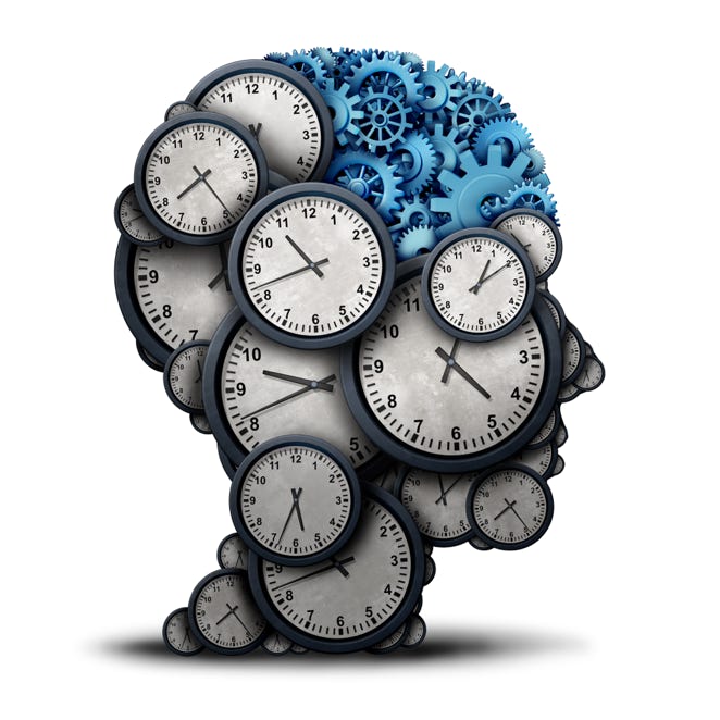 Image showing a face made of clocks.