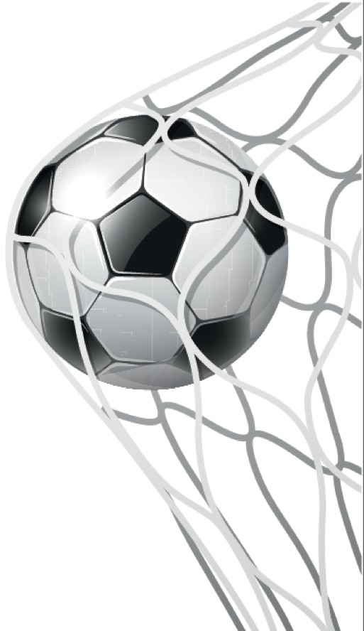 A football hitting the back of the net